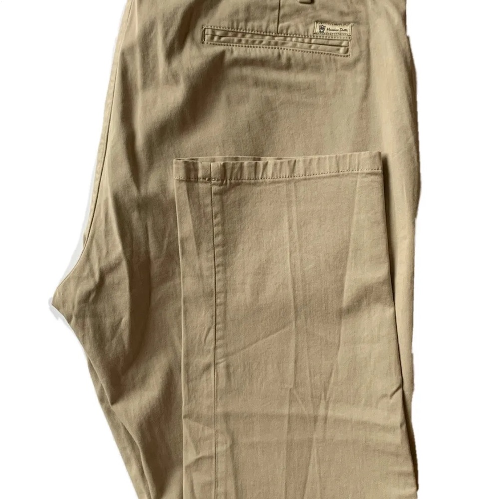 Massimo Dutti Mens Dark Beige Khaki Pants Slim Fit 40